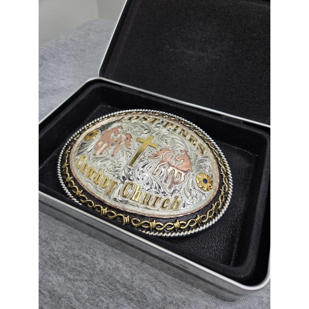 Lone Star Silversmith Lost Pines Cowboy Church Rodeo Belt Buckle